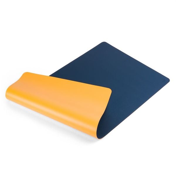 Produktbild: SAX Schreibtischunterlage PU Leder, blau/gelb