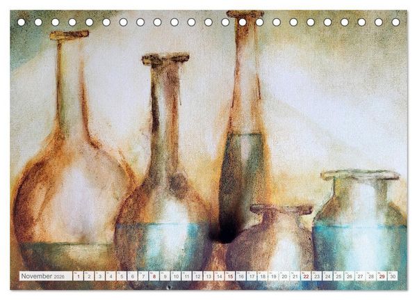 Produktbild: Lebendige Stille - Ein Jahr mit gemalten Stillleben (Tischkalender 2026 DIN A5 quer), CALVENDO Monatskalender