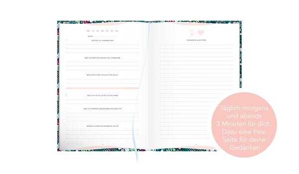Produktbild: Das Tagebuch das gl&uuml;cklich macht (Special Edition): 6 Minuten am Tag f&uuml;r mehr Gl&uuml;ck, Positivit&auml;t, Dankbarkeit und Erfolg. Dankbarkeitstagebuch zum Ausf&uuml;llen f&uuml;r jeden Tag. 6 Minuten Tagebuch f&uuml;r mehr Achtsamkeit. 12 Wochen Tagebuch in rosa/blau