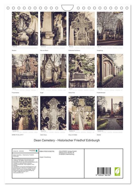 Produktbild: Dean Cemetery - Historischer Friedhof Edinburgh (Wandkalender 2026 DIN A4 hoch), CALVENDO Monatskalender