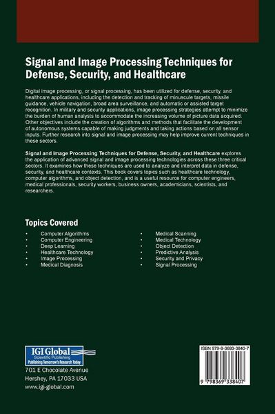 Produktbild: Signal and Image Processing Techniques for Defense, Security, and Healthcare