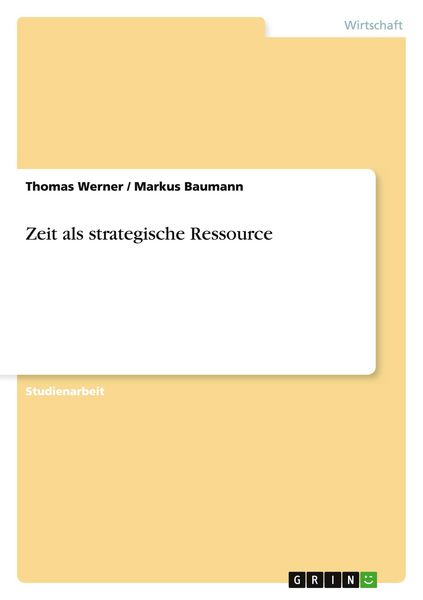 Produktbild: Zeit als strategische Ressource