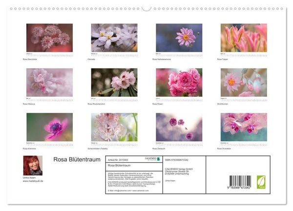 Produktbild: Rosa Bl&uuml;tentraum (hochwertiger Premium Wandkalender 2027 DIN A2 quer), Kunstdruck in Hochglanz