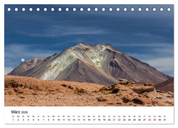 Produktbild: Bolivien - Einzigartige Landschaft (Tischkalender 2026 DIN A5 quer), CALVENDO Monatskalender
