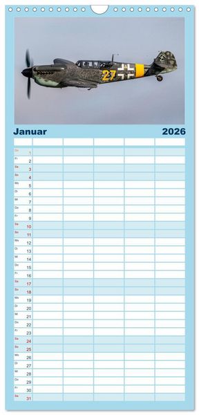 Produktbild: Familienplaner 2026 - Fliegende Legenden - Warbirds mit 5 Spalten (Wandkalender, 21 x 45 cm) CALVENDO