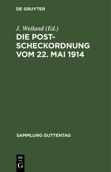 Produktbild: Die Postscheckordnung vom 22. Mai 1914
