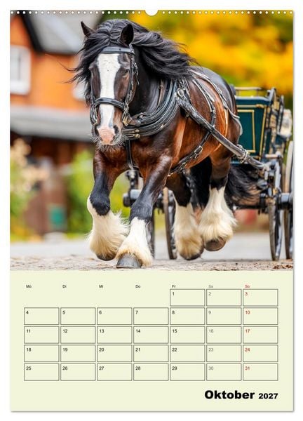 Produktbild: Shire Horse Magie. Englands sanfte Giganten (hochwertiger Premium Wandkalender 2027 DIN A2 hoch), Kunstdruck in Hochglanz