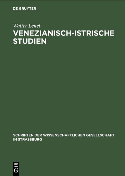 Produktbild: Venezianisch-Istrische Studien
