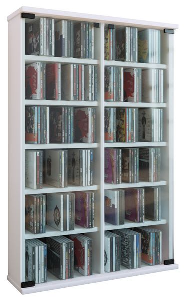 Produktbild: Holz CD DVD Stand Regal Schrank Roma Glast&uuml;r