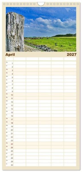 Produktbild: Familienplaner 2027 - Magische K&uuml;ste Zeeland mit 5 Spalten (Wandkalender, 21 x 45 cm) CALVENDO