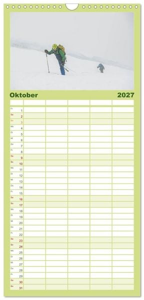 Produktbild: Familienplaner 2027 - Climbing Solutions - Bergsport weltweit mit 5 Spalten (Wandkalender, 21 x 45 cm) CALVENDO