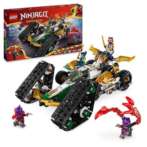 LEGO NINJAGO Kombi-Raupe des Ninja-Teams, 4-in-1-Set mit Rennauto 71820