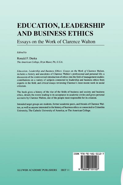 Produktbild: Education, Leadership and Business Ethics