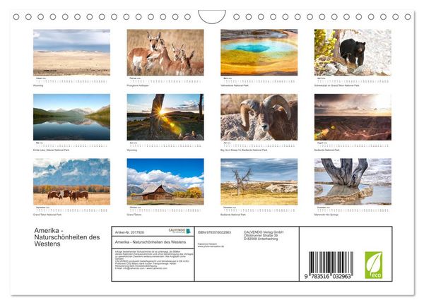 Produktbild: Amerika - Natursch&ouml;nheiten des Westens (Wandkalender 2026 DIN A4 quer), CALVENDO Monatskalender