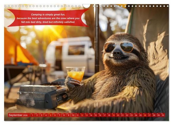 Produktbild: Funny charming animals as campers (Wall Calendar 2026 DIN A3 landscape), CALVENDO 12 Month Wall Calendar