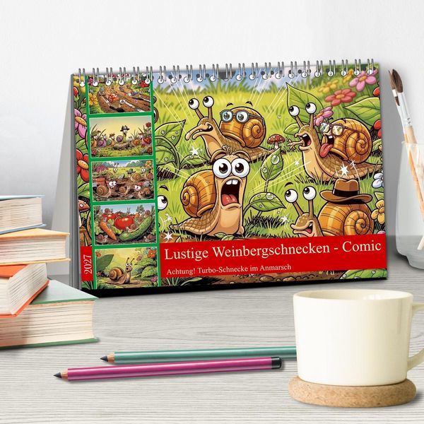 Produktbild: Lustige Weinbergschnecken - Comic (Tischkalender 2027 DIN A5 quer), CALVENDO Monatskalender
