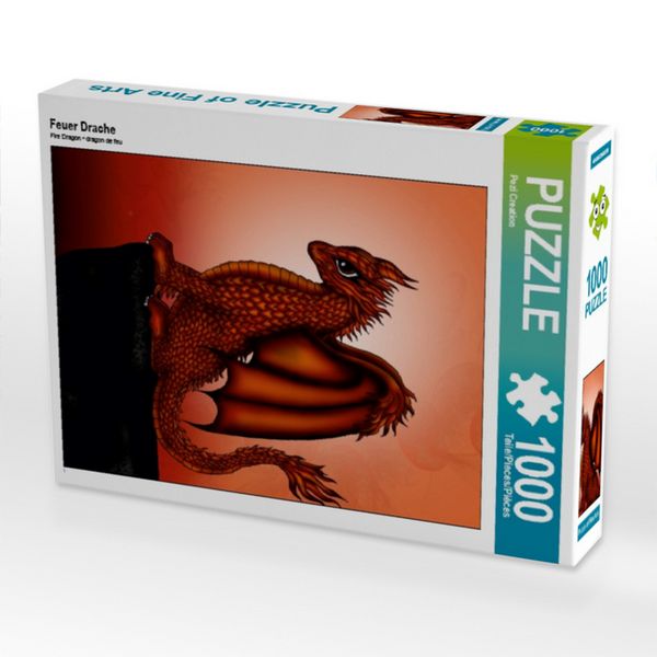 CALVENDO Puzzle Feuer Drache | 1000 Teile Lege-Größe 64x48cm Foto-Puzzle für glückliche Stunden