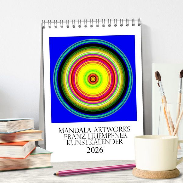 Produktbild: Mandala Artworks - Kunstkalender von Franz Huempfner (Tischkalender 2026 DIN A5 hoch), CALVENDO Monatskalender