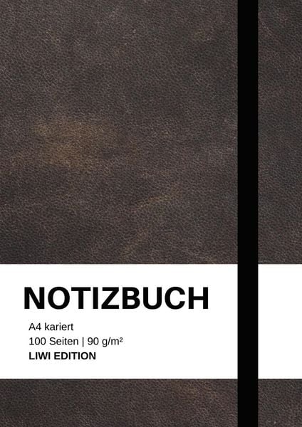 Produktbild: Notizbuch A4 kariert - 100 Seiten Soft Cover schwarz