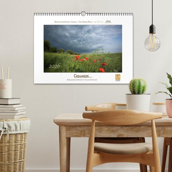 Produktbild: Gedanken... Bildkalender mit Spr&uuml;chen (Wandkalender 2026 DIN A3 quer), CALVENDO Monatskalender