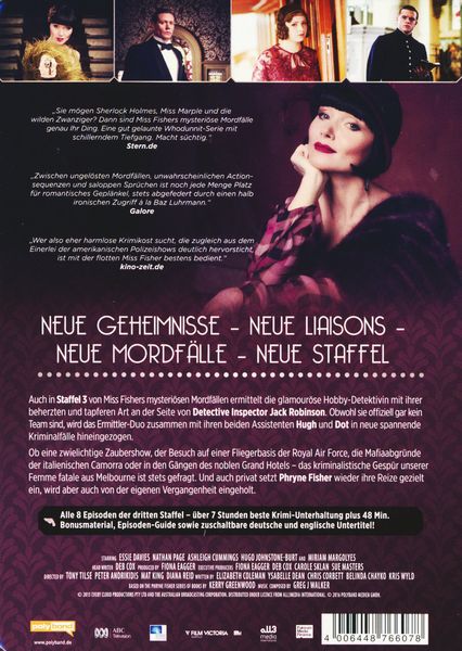 Produktbild: Miss Fishers mysteri&ouml;se Mordf&auml;lle - Staffel 3 [3 DVDs]
