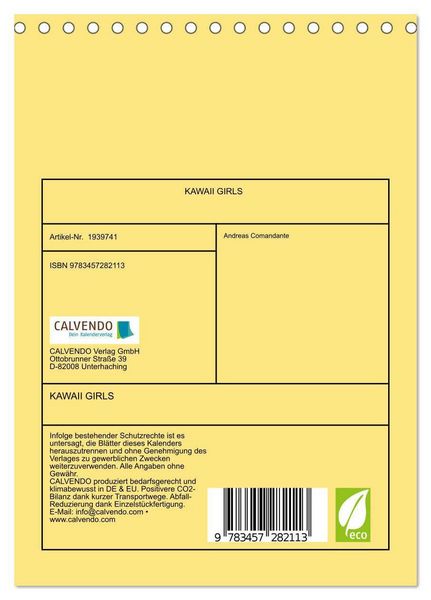 Produktbild: KAWAII GIRLS (Tischkalender 2026 DIN A5 hoch), CALVENDO Monatskalender