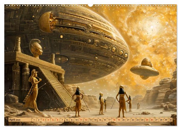 Produktbild: &Auml;gyptische Pr&auml;-Astronautik - Science Fiction G&ouml;tter im All (hochwertiger Premium Wandkalender 2026 DIN A2 quer), Kunstdruck in Hochglanz
