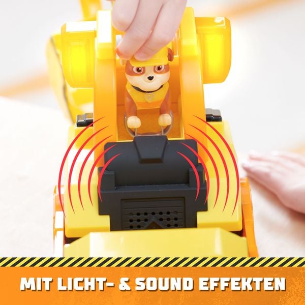 Rubble & Crew - Großes Planierraupen-Baufahrzeug mit Licht- und Geräuscheffekten (Deluxe Fahrzeug) und Rubble-Figur
