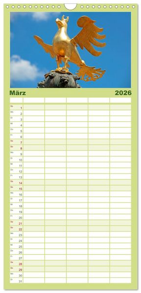 Produktbild: Familienplaner 2026 - Der Harz und sein Vorland mit 5 Spalten (Wandkalender, 21 x 45 cm) CALVENDO