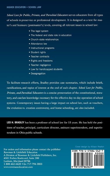 Produktbild: School Law for Public, Private, and Parochial Educators
