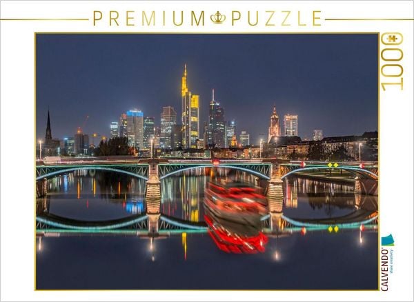 CALVENDO Puzzle Frankfurt - Ignatz-Bubis-Brücke | 1000 Teile Lege-Größe 64x48cm Foto-Puzzle für glückliche Stunden