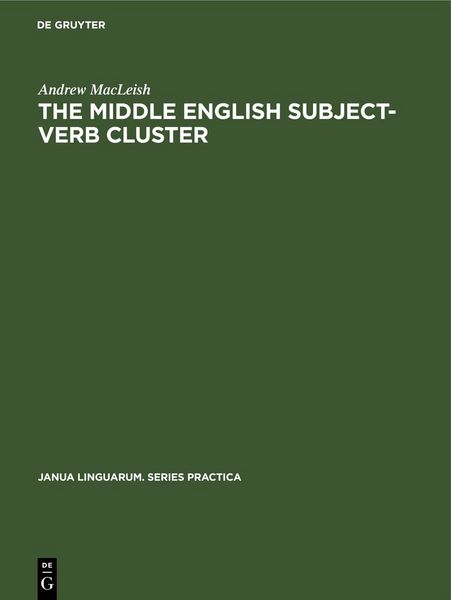 Produktbild: The Middle English Subject-Verb Cluster