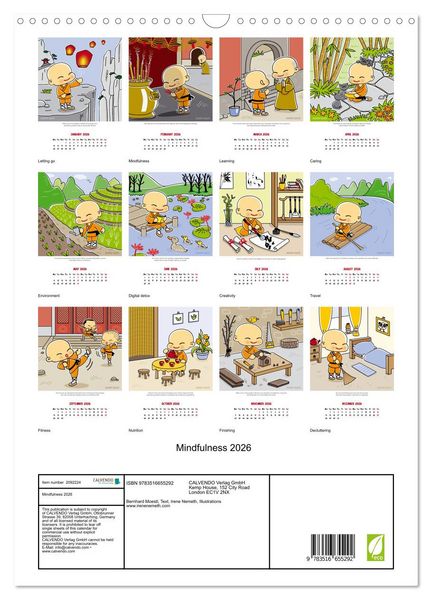 Produktbild: Mindfulness 2026 (Wall Calendar 2026 DIN A3 portrait), CALVENDO 12 Month Wall Calendar