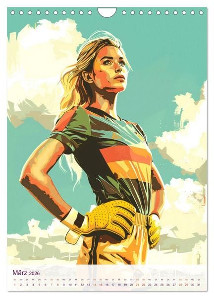 Produktbild: Frauenfu&szlig;ball - Old School Poster Style (Wandkalender 2026 DIN A4 hoch), CALVENDO Monatskalender