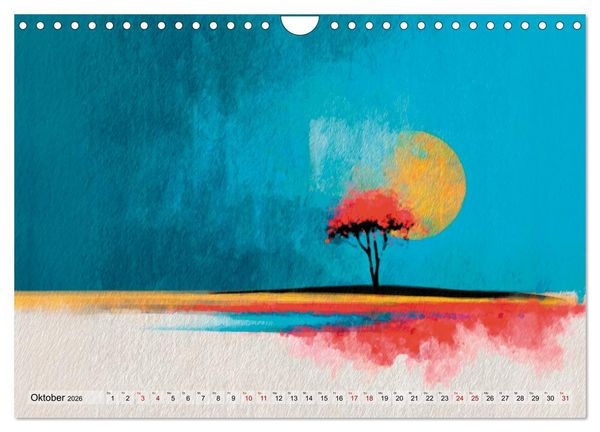 Produktbild: Wenn die Stille in Farbe tropft (Wandkalender 2026 DIN A4 quer), CALVENDO Monatskalender