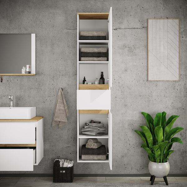 Produktbild: Badm&ouml;bel Hochschrank 165x57x33 Dreht&uuml;ren Cosila