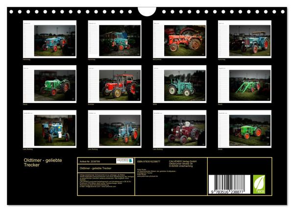 Produktbild: Oldtimer - geliebte Trecker (Wandkalender 2026 DIN A4 quer), CALVENDO Monatskalender