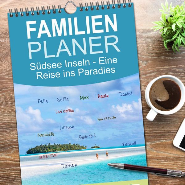 Produktbild: Familienplaner 2026 - S&uuml;dsee Inseln - Eine Reise ins Paradies mit 5 Spalten (Wandkalender, 21 x 45 cm) CALVENDO