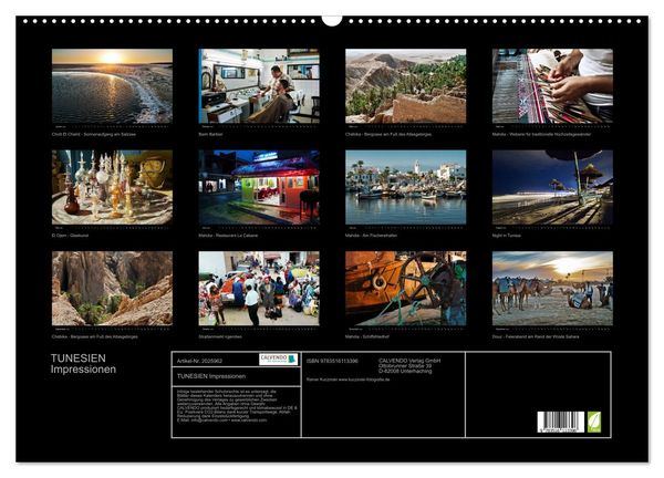 Produktbild: TUNESIEN Impressionen (Wandkalender 2026 DIN A2 quer), CALVENDO Monatskalender