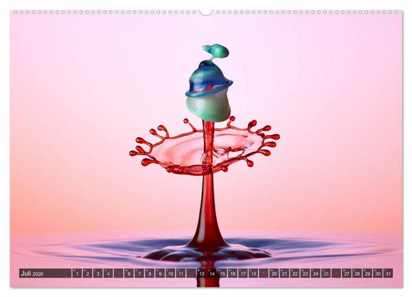Produktbild: Wassertropfen Kunst Fotografie (hochwertiger Premium Wandkalender 2026 DIN A2 quer), Kunstdruck in Hochglanz