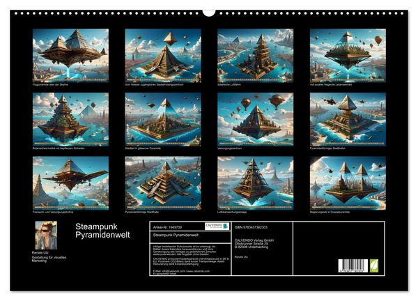 Produktbild: Steampunk Pyramidenwelt (Wandkalender 2026 DIN A2 quer), CALVENDO Monatskalender