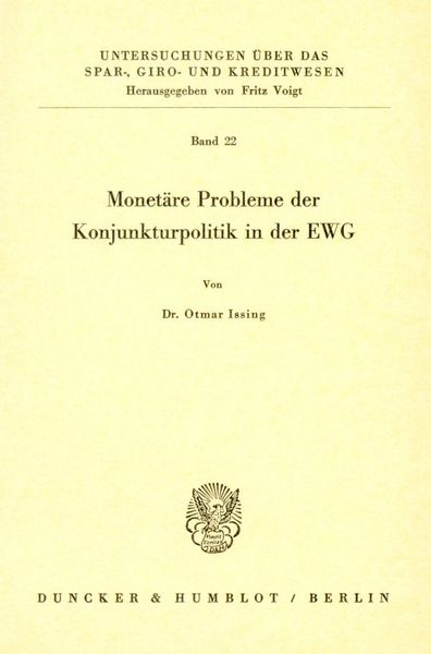 Produktbild: Monet&auml;re Probleme der Konjunkturpolitik in der EWG.