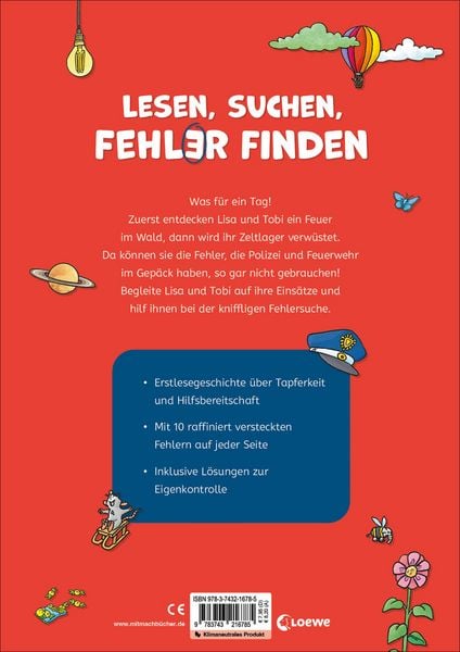 Produktbild: Mein Fehler-Such-Buch - Polizei und Feuerwehr