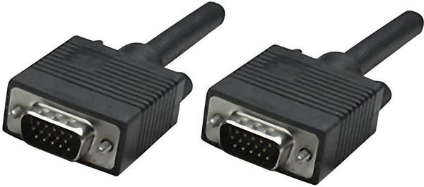 Produktbild: IC INTRACOM - Manhattan VGA Monitor Cable, 1.8m, Black, Male to Male, HD15, Cable of higher SVGA Specification (fully co