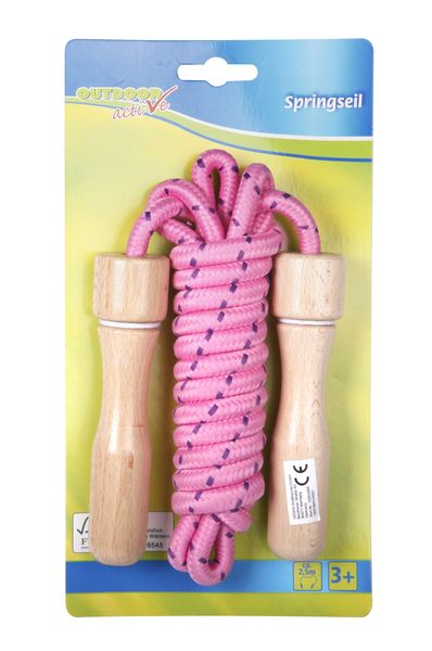 Produktbild: Springseil bunt, Holzgriff, L&auml;nge 250 cm, sortiert