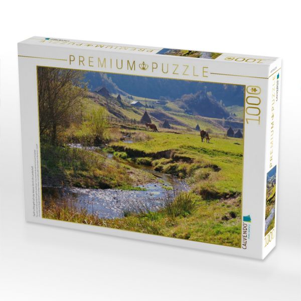 Produktbild: CALVENDO Puzzle Sanft schl&auml;ngelt sich das Wasser durch die Landschaft | 1000 Teile Lege-Gr&ouml;&szlig;e 64x48cm Foto-Puzzle f&uuml;r gl&uuml;ckliche Stunden
