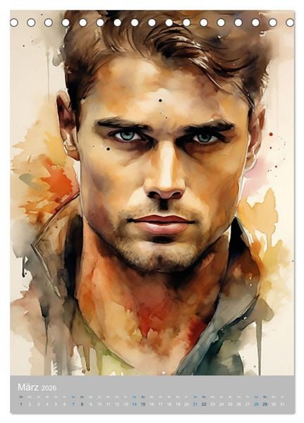 Produktbild: Gentlemen in Aquarell (Tischkalender 2026 DIN A5 hoch), CALVENDO Monatskalender