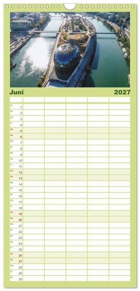 Produktbild: Familienplaner 2027 - Bonjour Paris mit 5 Spalten (Wandkalender, 21 x 45 cm) CALVENDO