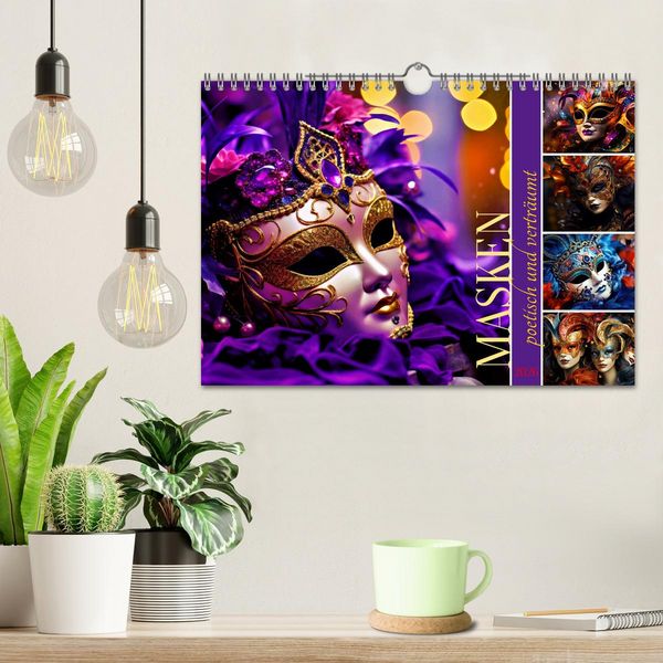 Produktbild: MASKEN - poetisch und vertr&auml;umt (Wandkalender 2026 DIN A4 quer), CALVENDO Monatskalender