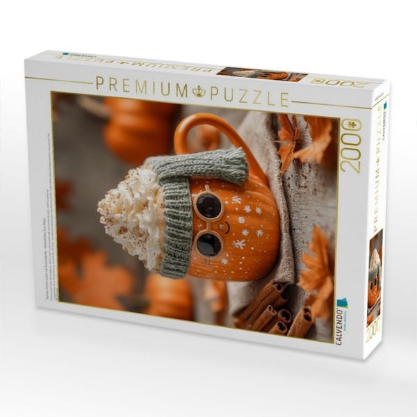 Produktbild: CALVENDO Puzzle Stylishe K&uuml;rbis-Latte mit Sonnenbrille - Herbstliches Fun-Motiv | 2000 Teile Lege-Gr&ouml;&szlig;e 90x67cm Foto-Puzzle f&uuml;r gl&uuml;ckliche Stunden